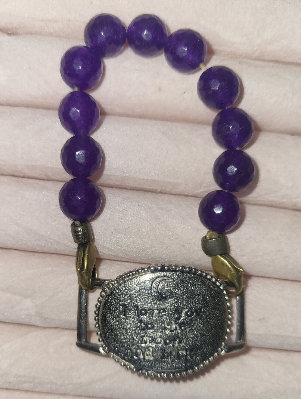 PLAE Beaded Smartwatch Band Purple Amethyst Gemstone I Love You To The Moon